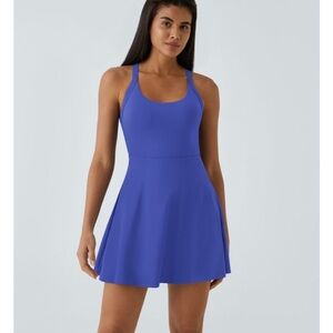 Halara Backless Cut Out Twisted Side Pocket 2-in-1 Exercise Dress-Easy Peezy